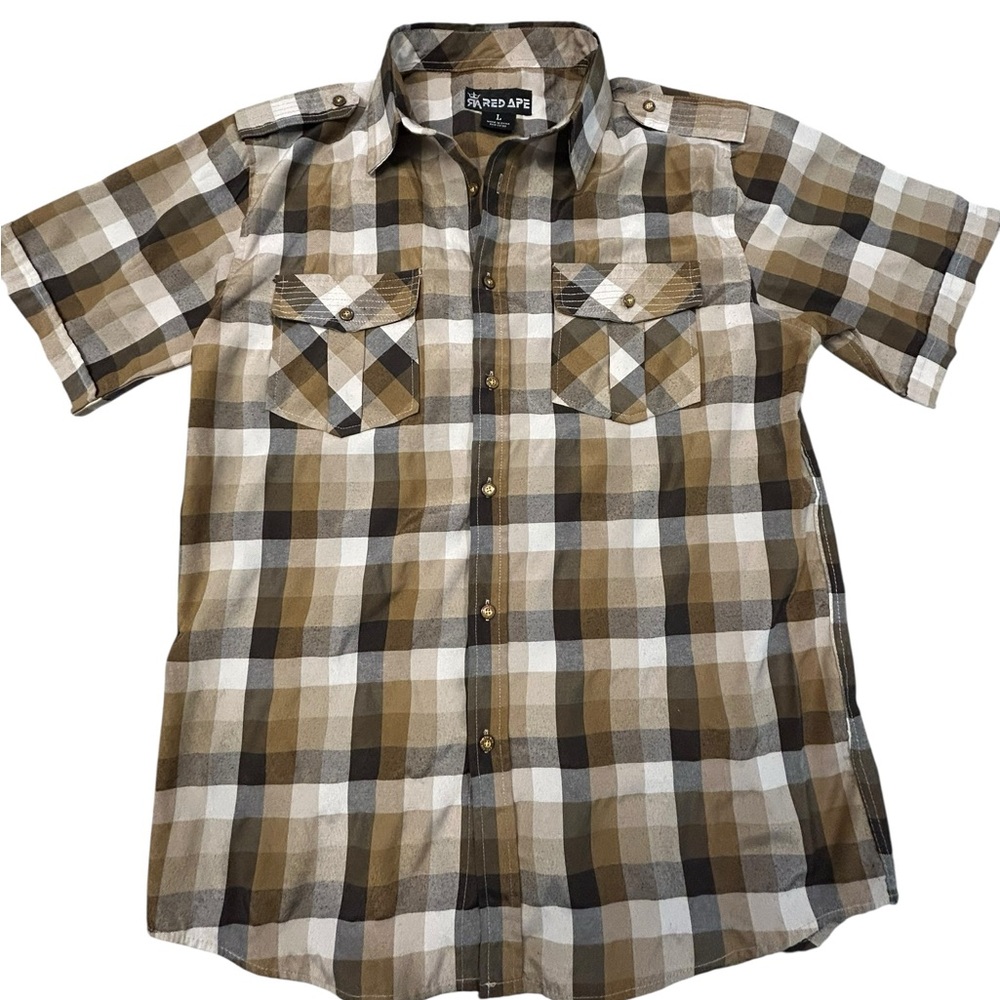 Red Ape Men’s Plaid Shirt Large‎